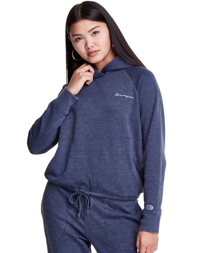 Champion Lounge Cinch Bottom Hoodie Dames - Donkerblauw - Belgie 2731OVUCS